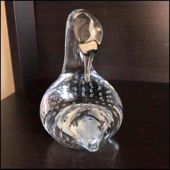 Vintage MCM Art Glass Swan Paperweight - Picture 3 of 7